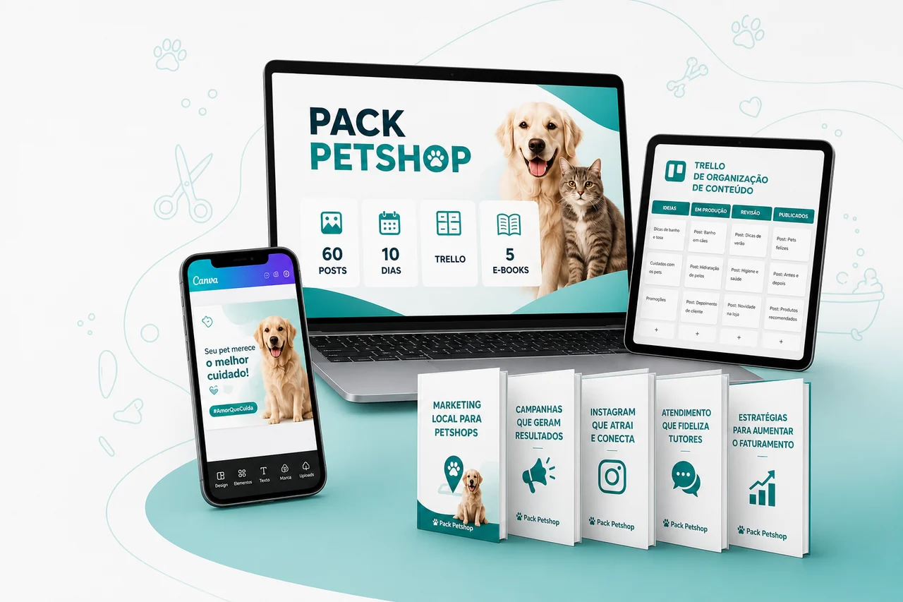 Mockup do AstroBox com notebook, celular, tablet e e-books